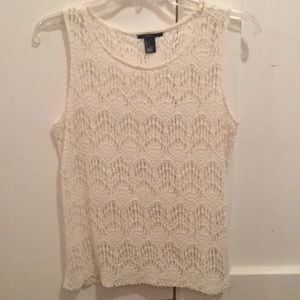 White crotchet tank top